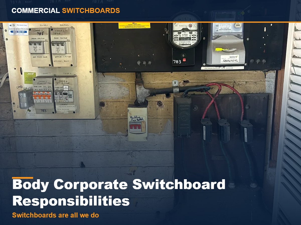 A body corporate common property switchboard, Body Corporate Switchboard Responsibilities across Brisbane and South East Queensland