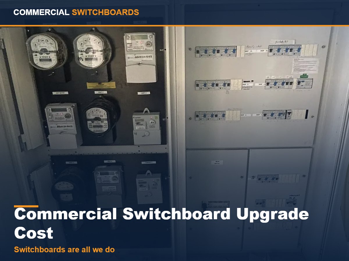 A modern commercial switchboard with multi metering and RCBO protection, Commercial Switchboard Upgrade Cost across Brisbane and South East Queensland