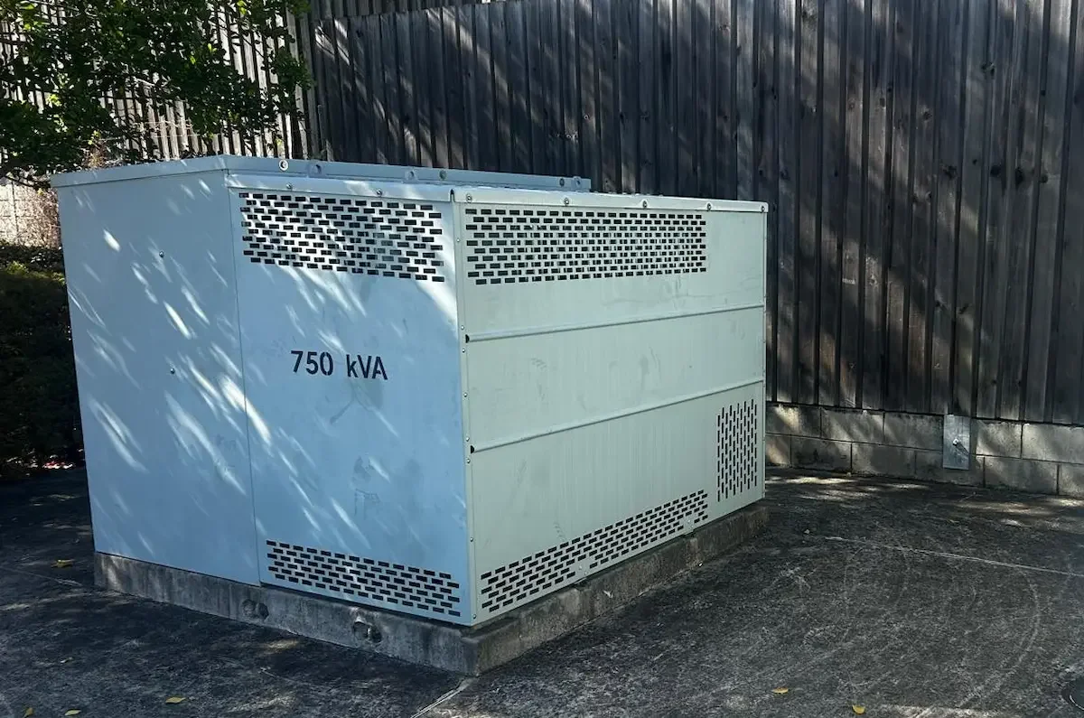 Hv kiosk substation and transformer at a commercial site