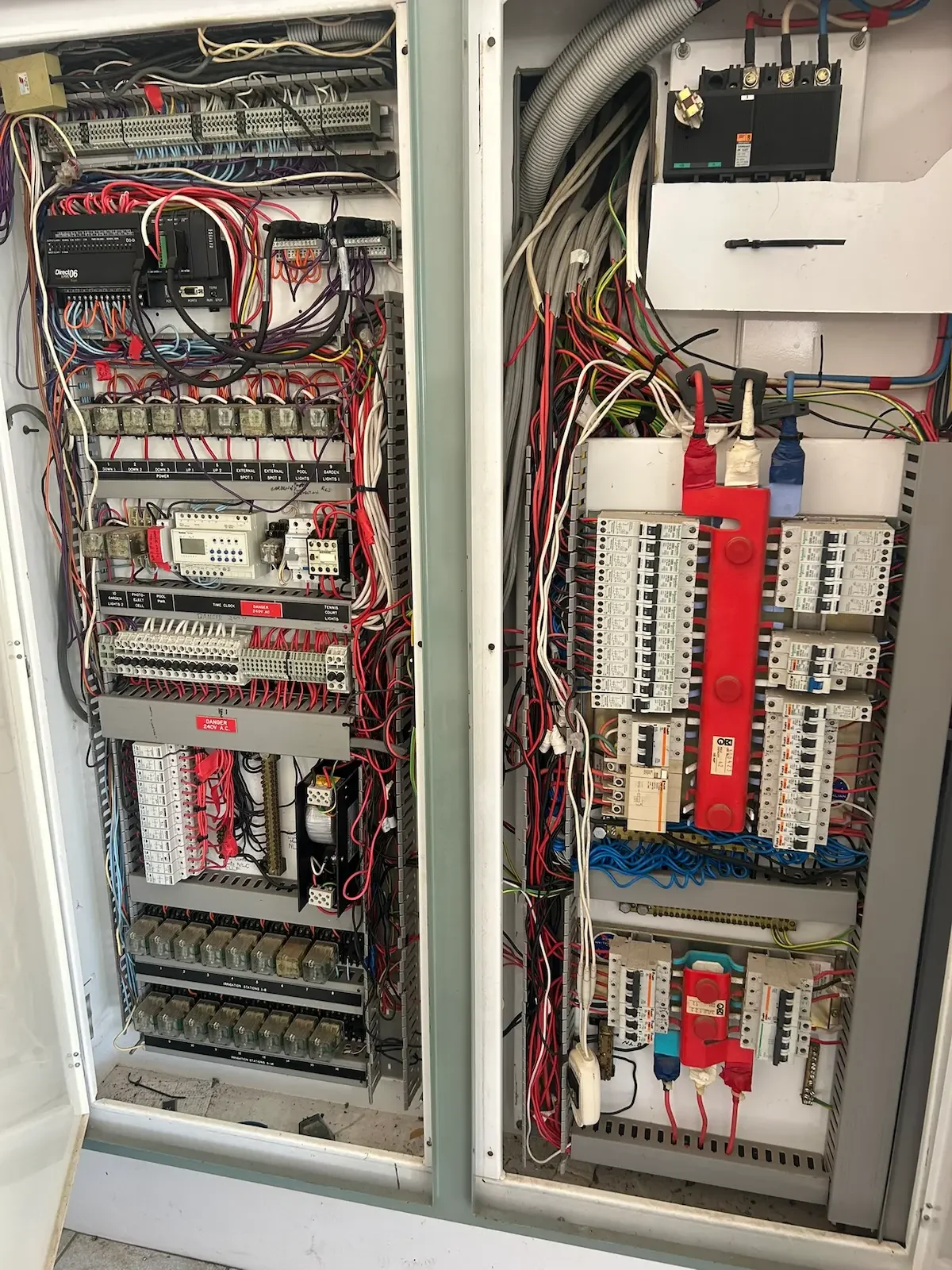 Manufacturing switchboard and motor control centre on an industrial site
