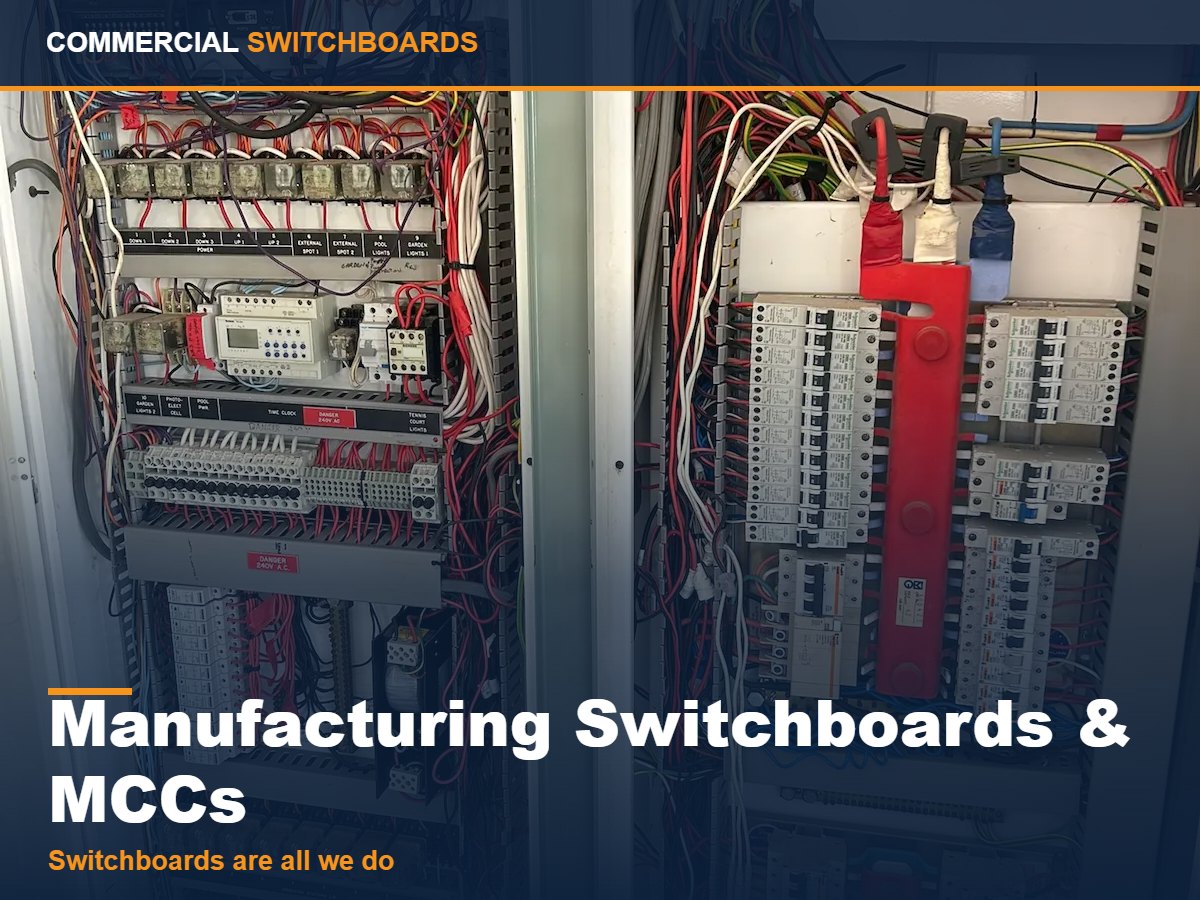 A manufacturing switchboard and motor control centre, Manufacturing Switchboards and MCCs across Brisbane and South East Queensland