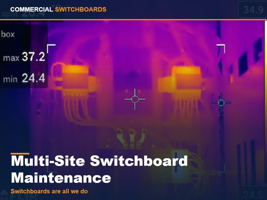 Thermal imaging during planned switchboard maintenance, multi-site switchboard maintenance across brisbane and south east queensland