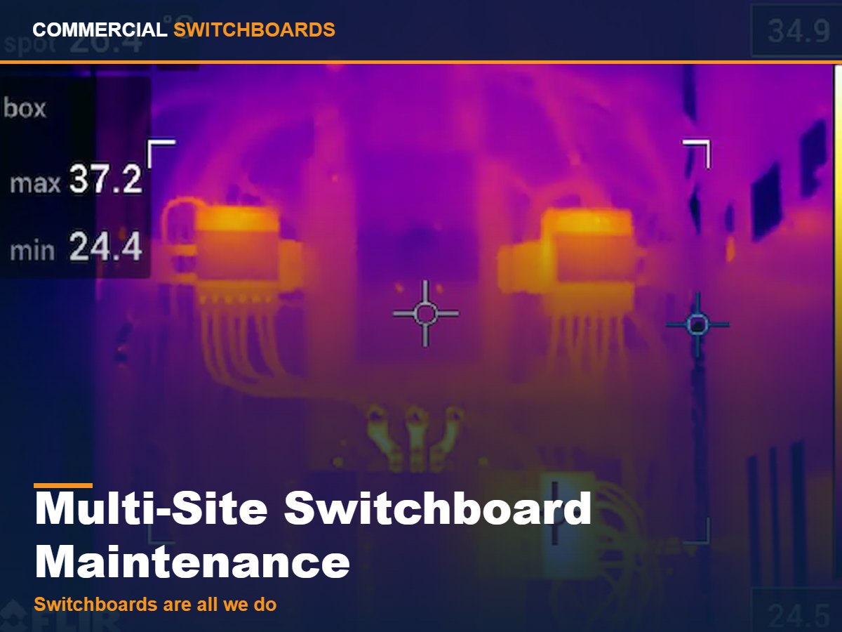 Thermal imaging during planned switchboard maintenance, multi-site switchboard maintenance across brisbane and south east queensland