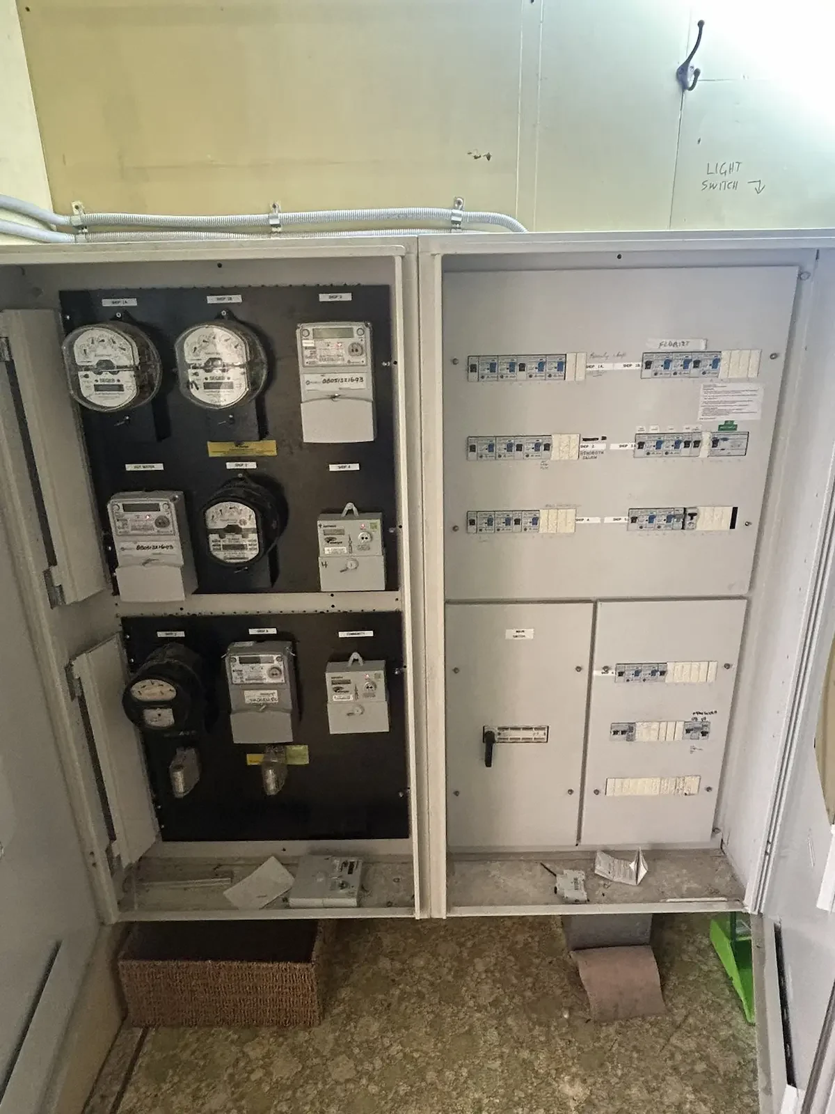 Safety switches and rcd protection in a commercial switchboard