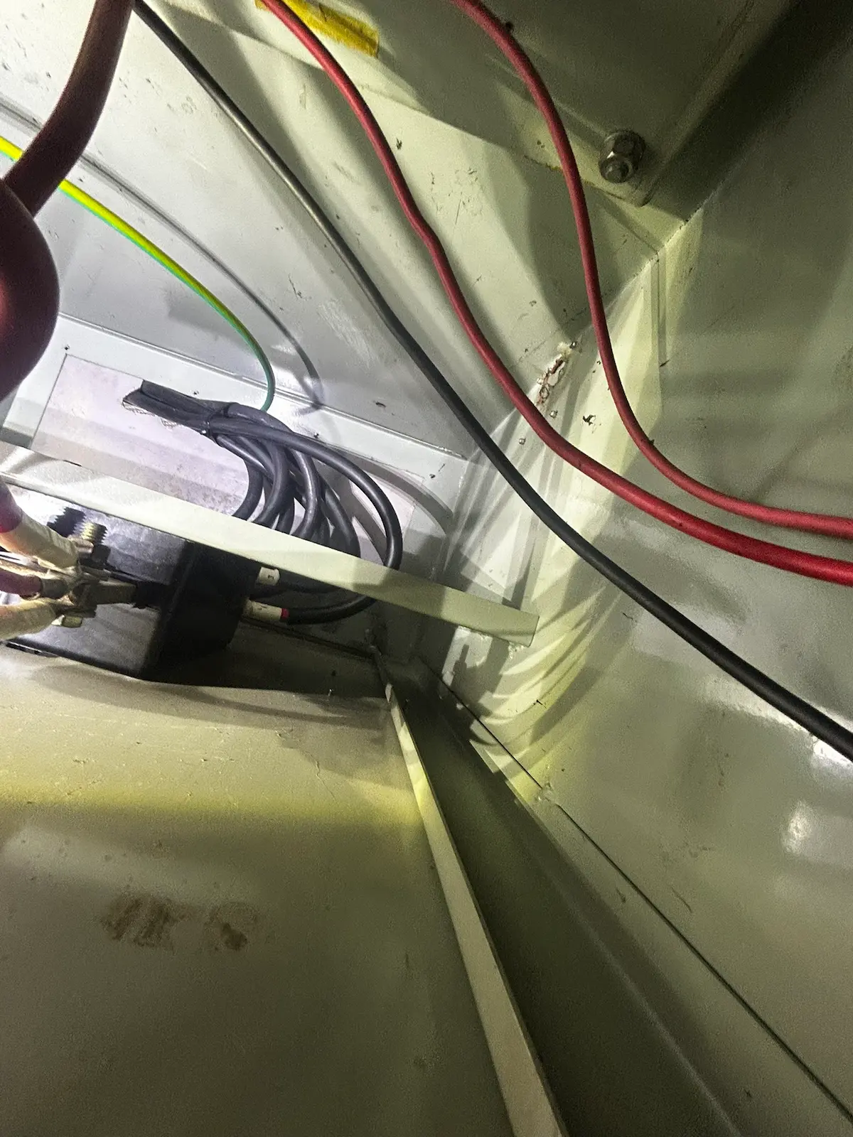 Mains cable entry into a commercial switchboard cabinet